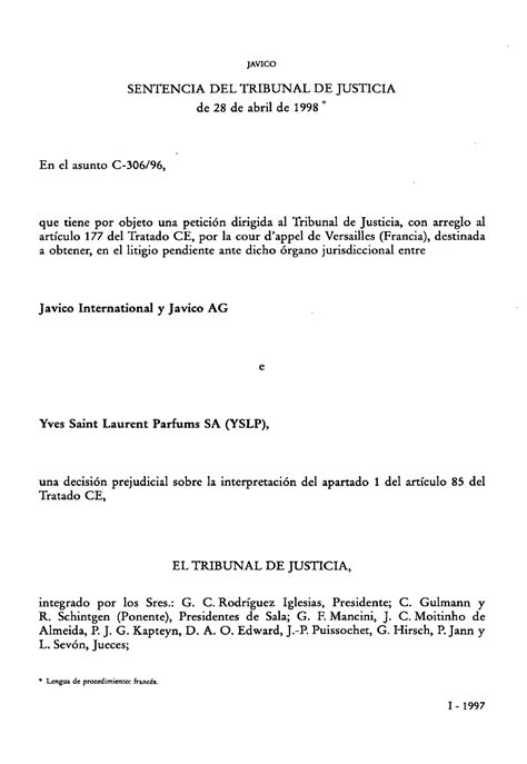 Judgment of the Court of 28 April 1998. Javico International and 